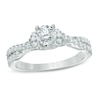 Thumbnail Image 1 of 1 CT. T.W. Diamond Twist Shank Engagement Ring in 14K White Gold