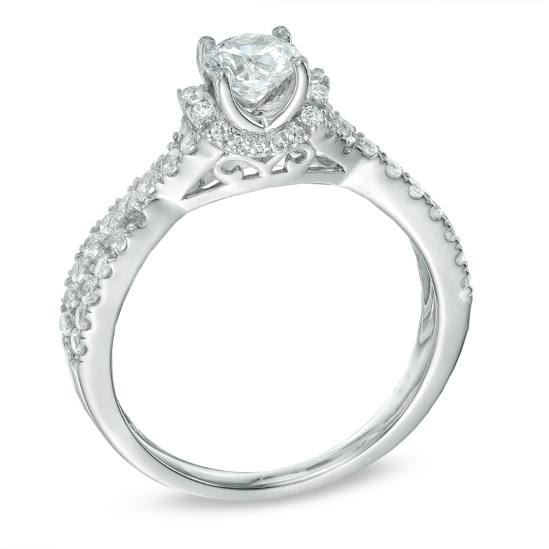 Main Image 2 of 1 CT. T.W. Diamond Twist Shank Engagement Ring in 14K White Gold