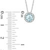 Thumbnail Image 2 of 6.0mm Aquamarine and Lab-Created White Sapphire Frame Pendant in 10K White Gold