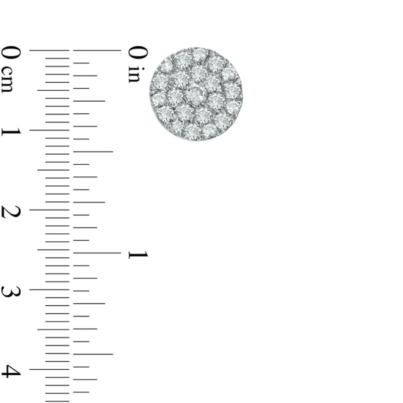 Main Image 2 of 1/4 CT. T.W. Diamond Carnation Cluster Stud Earrings in 10K White Gold