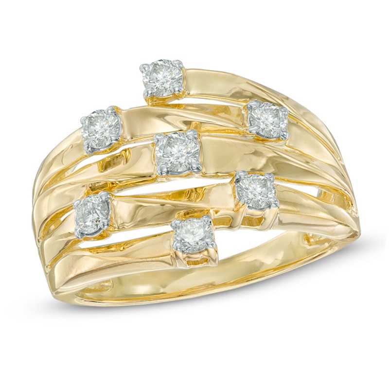 1/2 CT. T.W. Diamond Orbit Ring in 10K Gold