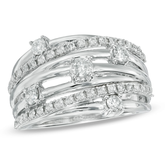 3/4 CT. T.w. Diamond Layered Orbit Ring in 10K White Gold