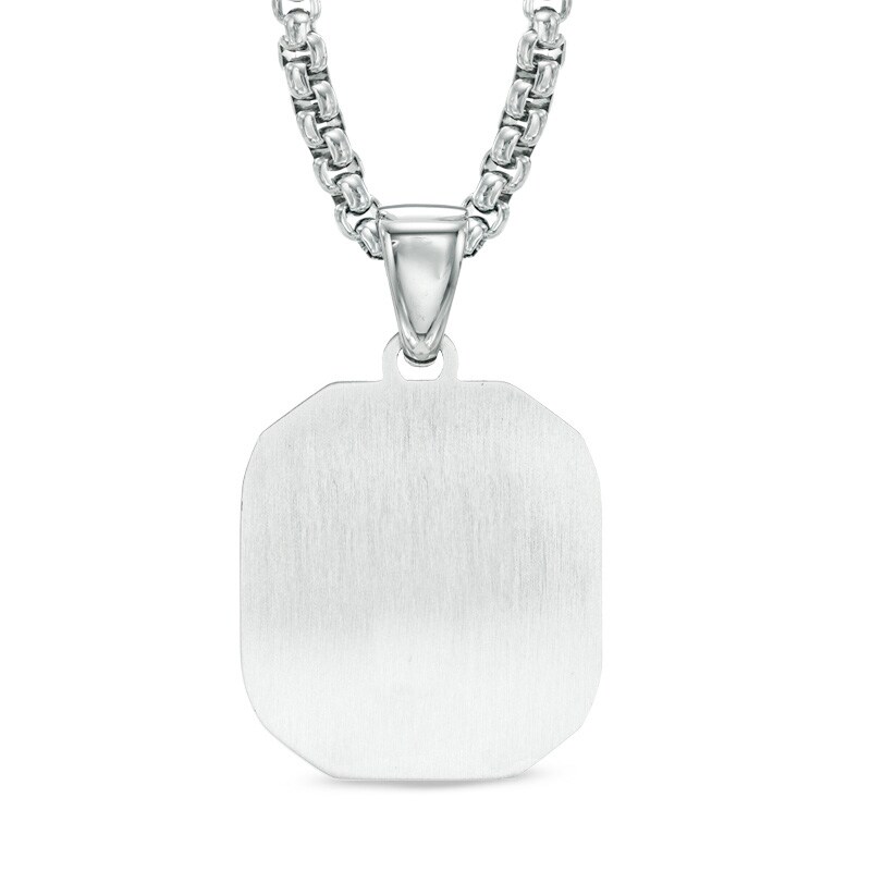 Main Image 2 of Men's Diamond Accent Saint Christopher Medal Pendant in Stainless Steel - 24"