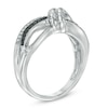 Thumbnail Image 1 of 1/10 CT. T.W. Enhanced Black and White Diamond Overlay Ring in Sterling Silver