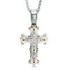 Thumbnail Image 0 of Men's Diamond Accent Tribal Cross Pendant in Two-Tone Stainless Steel - 24"