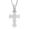 Men's Diamond Accent Tribal Cross Pendant in Two-Tone Stainless Steel - 24"