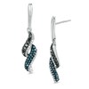 Thumbnail Image 1 of 1/3 CT. T.W. Enhanced Black, Blue and White Diamond Double Wave Drop Earrings in Sterling Silver