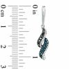 Thumbnail Image 2 of 1/3 CT. T.W. Enhanced Black, Blue and White Diamond Double Wave Drop Earrings in Sterling Silver