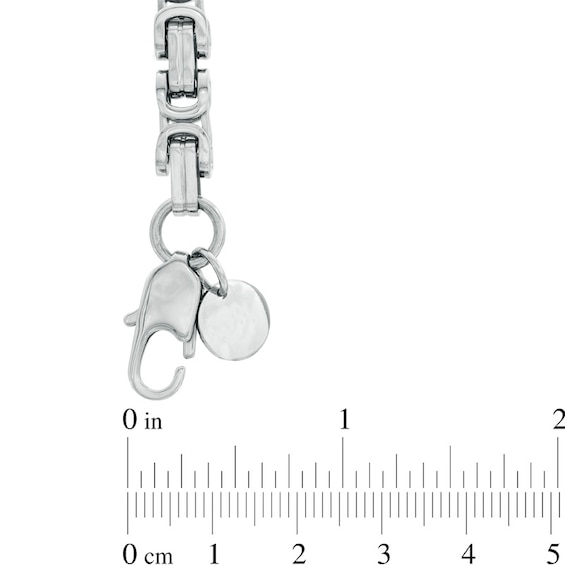 Square Byzantine Bracelet and Necklace Set in Stainless Steel - 24"