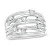 Thumbnail Image 0 of 1/10 CT. T.W. Diamond Layered Orbit Ring in Sterling Silver