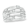 Thumbnail Image 1 of 1/10 CT. T.W. Diamond Layered Orbit Ring in Sterling Silver
