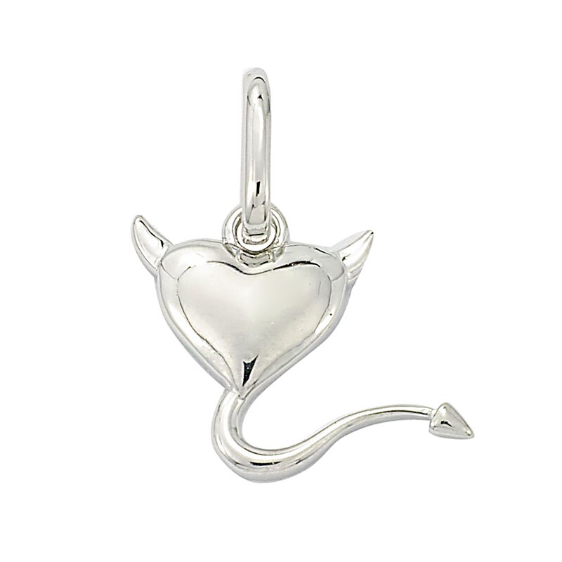 Main Image 1 of Personality Charms Devil Heart Charm in Sterling Silver