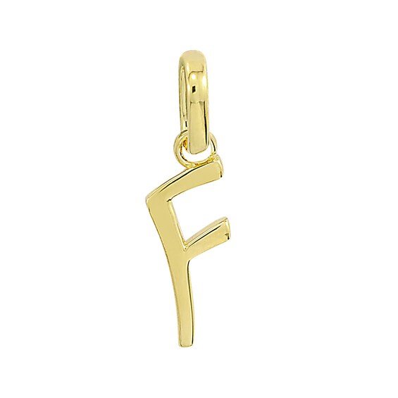 Personality Charms "F" Initial Charm in Sterling Silver with Yellow Rhodium