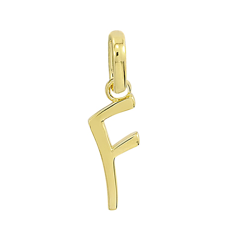 Main Image 1 of Personality Charms "F" Initial Charm in Sterling Silver with Yellow Rhodium