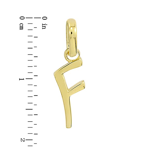 Personality Charms "F" Initial Charm in Sterling Silver with Yellow Rhodium