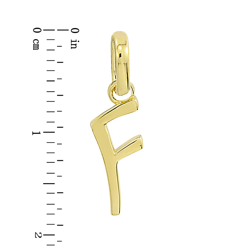 Main Image 2 of Personality Charms "F" Initial Charm in Sterling Silver with Yellow Rhodium
