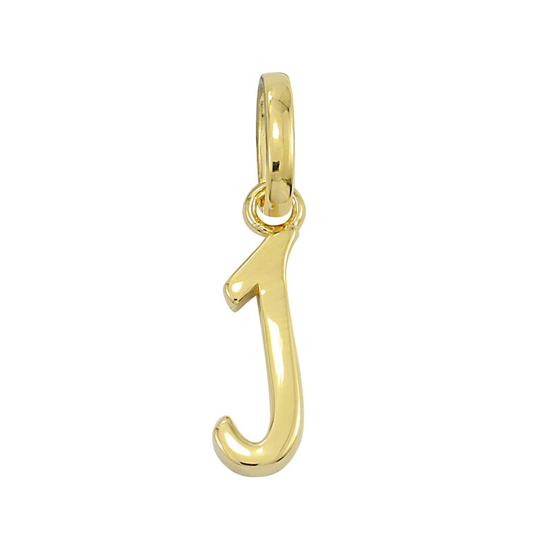 Personality Charms "J" Initial Charm in Sterling Silver with Yellow Rhodium