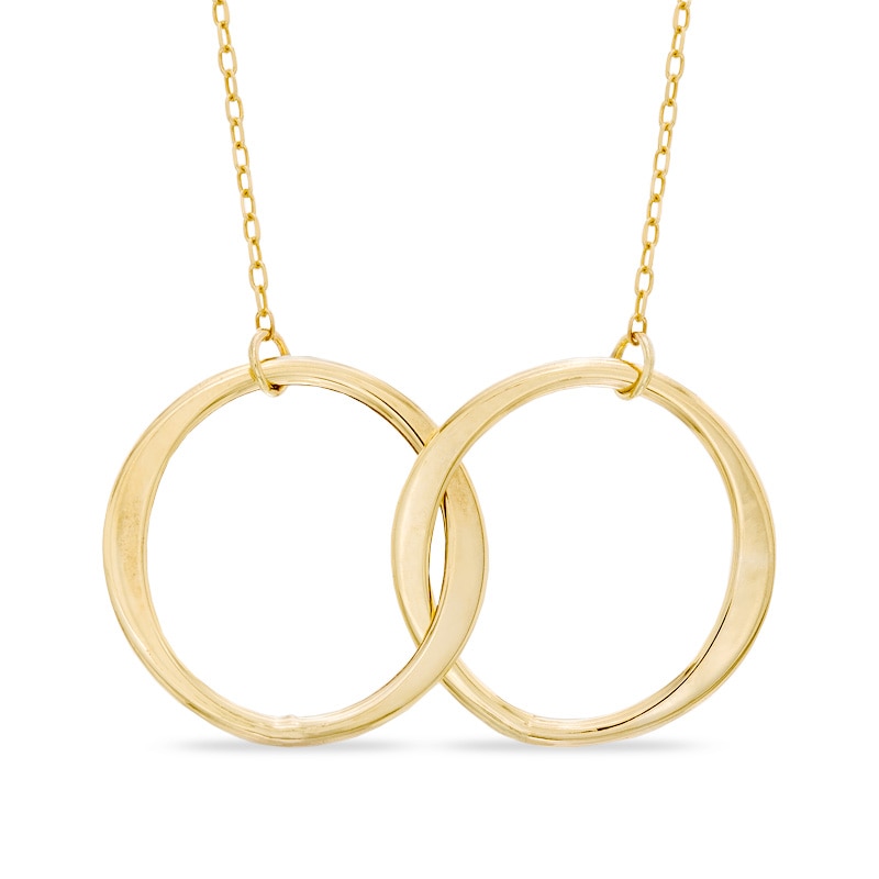 Main Image 1 of Double Circle Necklace in 10K Gold