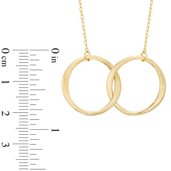 Double Circle Necklace in 10K Gold