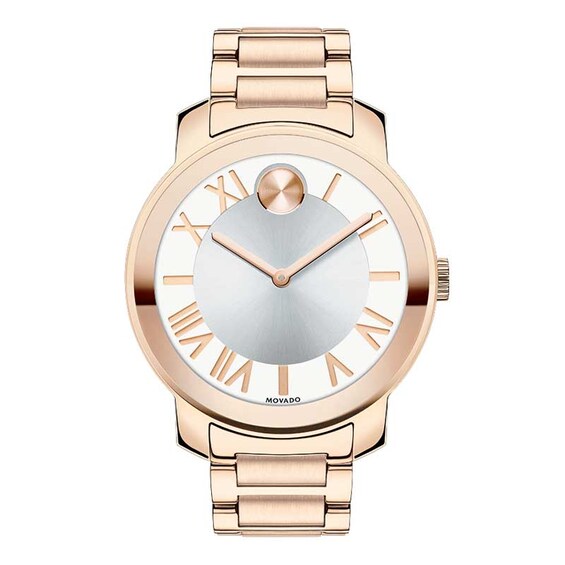 Ladies' Movado BoldÂ® Rose-Tone Watch with Silver-Tone Dial (Model: 3600200)