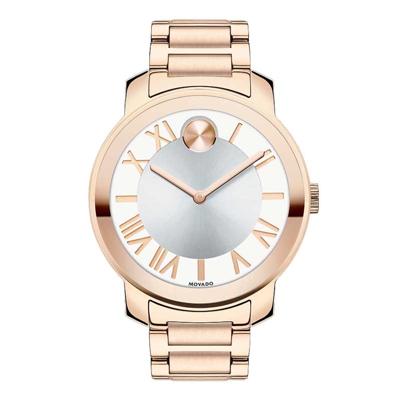 Main Image 1 of Ladies' Movado Bold® Rose-Tone Watch with Silver-Tone Dial (Model: 3600200)