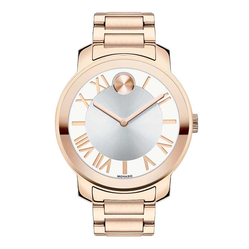 Ladies' Movado Bold® Rose-Tone Watch with Silver-Tone Dial (Model: 3600200)