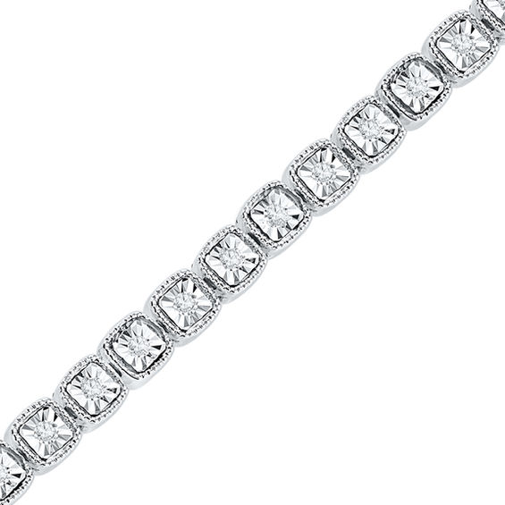 1/4 CT. T.W. Diamond Vintage-Style Tennis Bracelet in