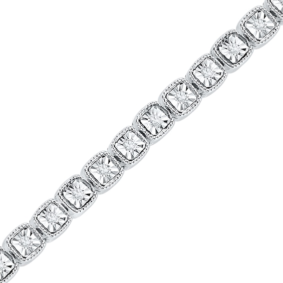 1/4 CT. T.w. Diamond Vintage-Style Tennis Bracelet in Sterling Silver - 7.25"