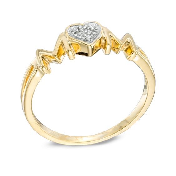 Diamond Accent Mom Ring in 10K Gold