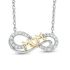 1/5 CT. T.W. Diamond "MOM" Infinity Necklace in Sterling Silver and 14K Gold Plate