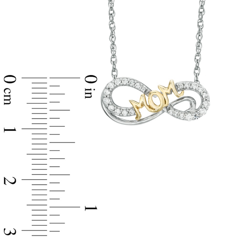 1/5 CT. T.W. Diamond "MOM" Infinity Necklace in Sterling Silver and 14K Gold Plate