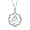 Thumbnail Image 0 of 1/6 CT. T.W. Diamond Motherly Love Flower Pendant in Sterling Silver
