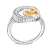 Thumbnail Image 1 of 1/10 CT. T.W. Diamond Motherly Love Circle Ring in Sterling Silver and 14K Gold Plate