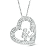 Thumbnail Image 0 of 1/3 CT. T.W. Diamond Motherly Love Tilted Heart Pendant in Sterling Silver