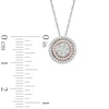 Thumbnail Image 1 of 1/4 CT. T.W. Diamond Cluster Double Frame Pendant in 10K Two-Tone Gold