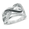 Thumbnail Image 0 of 1/5 CT. T.W. Enhanced Black and White Diamond Layered Infinity Ring in Sterling Silver