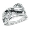 Thumbnail Image 1 of 1/5 CT. T.W. Enhanced Black and White Diamond Layered Infinity Ring in Sterling Silver