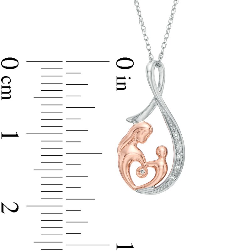 Main Image 2 of Diamond Accent Motherly Love Infinity Pendant in 10K Two-Tone Gold