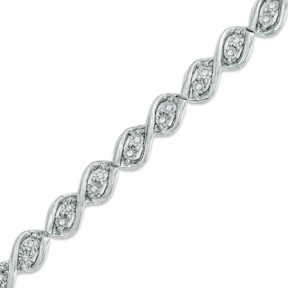 1/5 CT. T.w. Diamond Cascading Bracelet in Sterling Silver - 7.25"