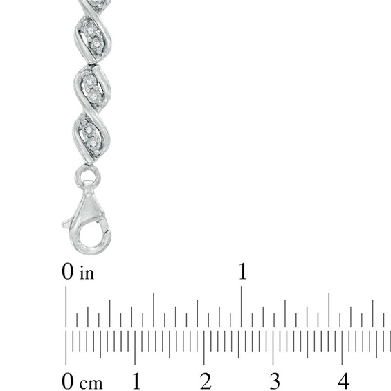 1/5 CT. T.w. Diamond Cascading Bracelet in Sterling Silver - 7.25"