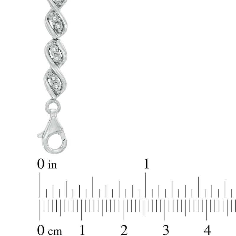Main Image 2 of 1/5 CT. T.W. Diamond Cascading Bracelet in Sterling Silver - 7.25"