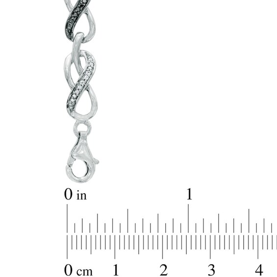 1/5 CT. T.w. Enhanced Black and White Diamond Infinity Bracelet in Sterling Silver - 7.25"