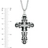 Thumbnail Image 3 of Men's Black Diamond Accent Tribal Cross Pendant in Two-Tone Stainless Steel - 24"