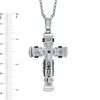 Thumbnail Image 3 of Men's Black Diamond Accent Tribal-Inspired Cross Pendant in Two-Tone Stainless Steel - 24"