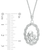 Thumbnail Image 2 of 1/10 CT. T.W. Diamond Motherly Love Scallop Oval Pendant in 10K White Gold