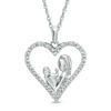 1/10 CT. T.W. Diamond Motherly Love Heart Pendant in 10K White Gold