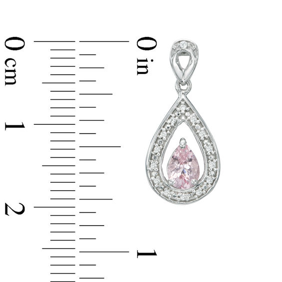 Pear-Shaped Morganite and 1/10 CT. T.w. Diamond Drop Earrings in 10K White Gold