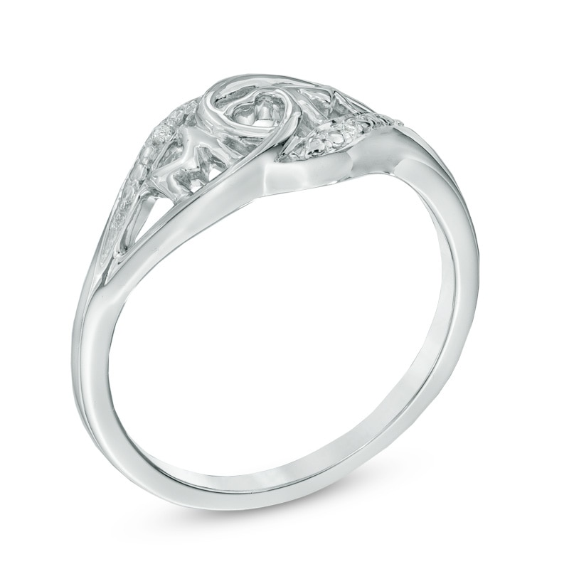 Diamond Accent "MOM" Ring in Sterling Silver