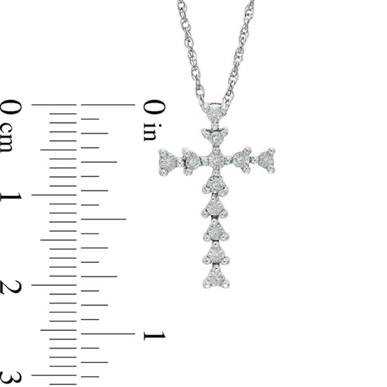 Diamond Accent Cross Pendant in Sterling Silver