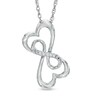 Thumbnail Image 1 of Diamond Accent Double Loop Heart Pendant in Sterling Silver